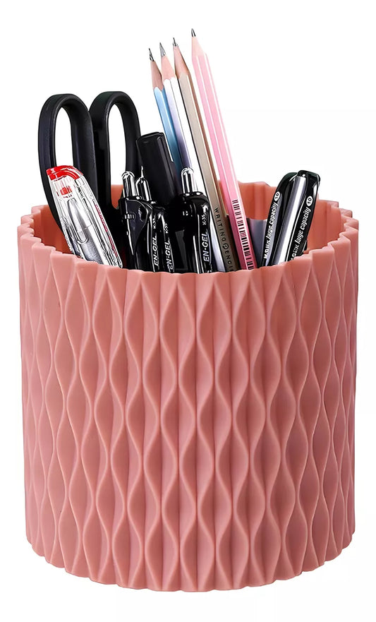 Organizador De Maquillaje O Pinceles Giratorio 360° Moderno ROSADO