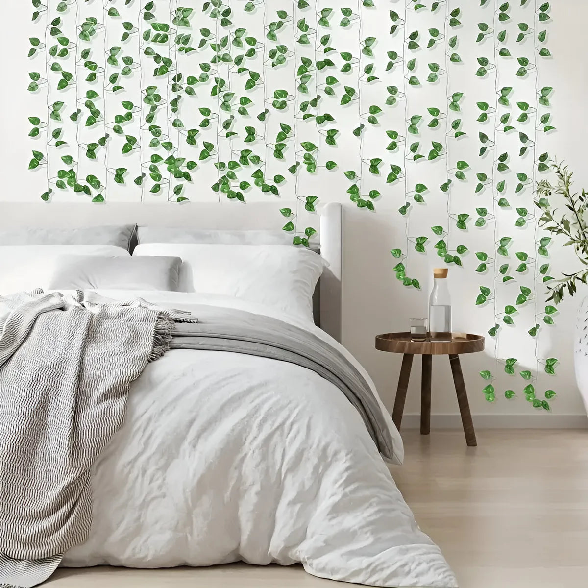 Enredadera Artificial 12un Tiras De 2mt Planta Jardin Cerco Verde Oscuro