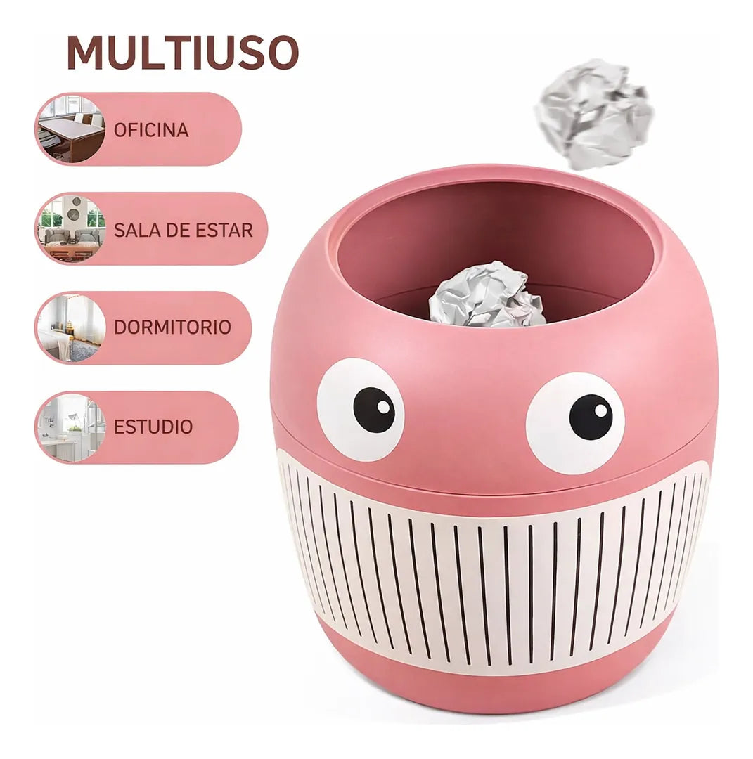 Papelera De Escritorio Con Ojos Muñeco 3.5l Multifunción