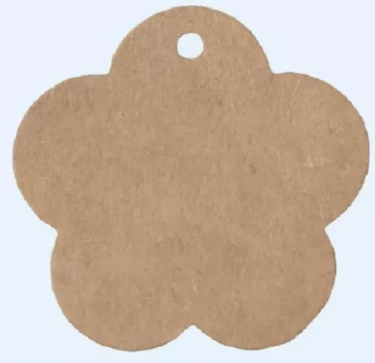 Etiqueta Kraft Lisa Forma Flor x50un