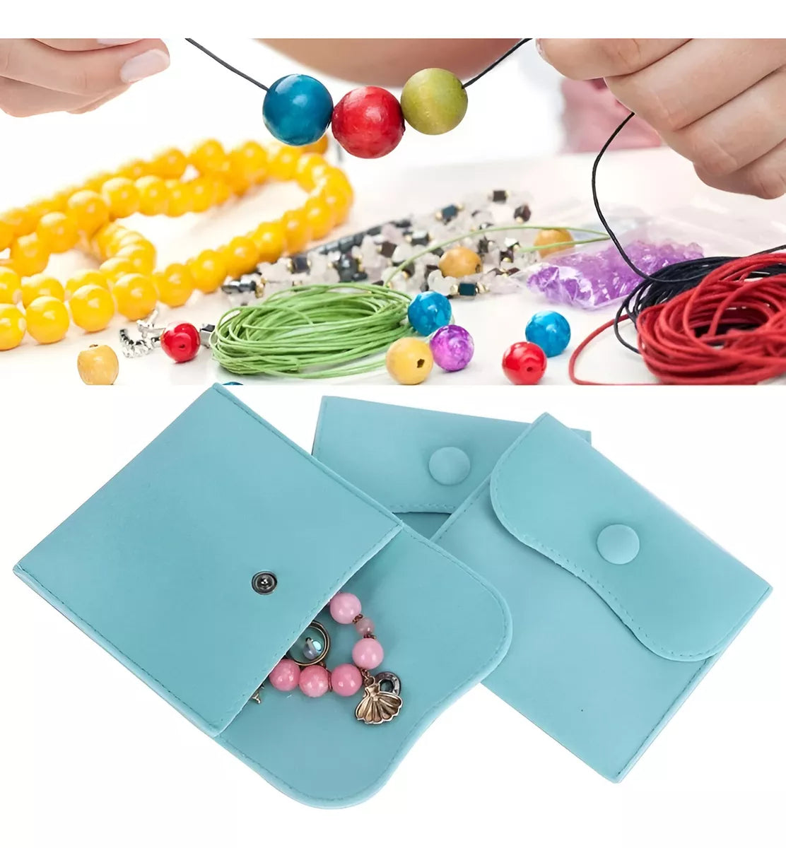 Bolsita Estuche Terciopelo Alhajas Joyeria Souvenir X10un turquesa