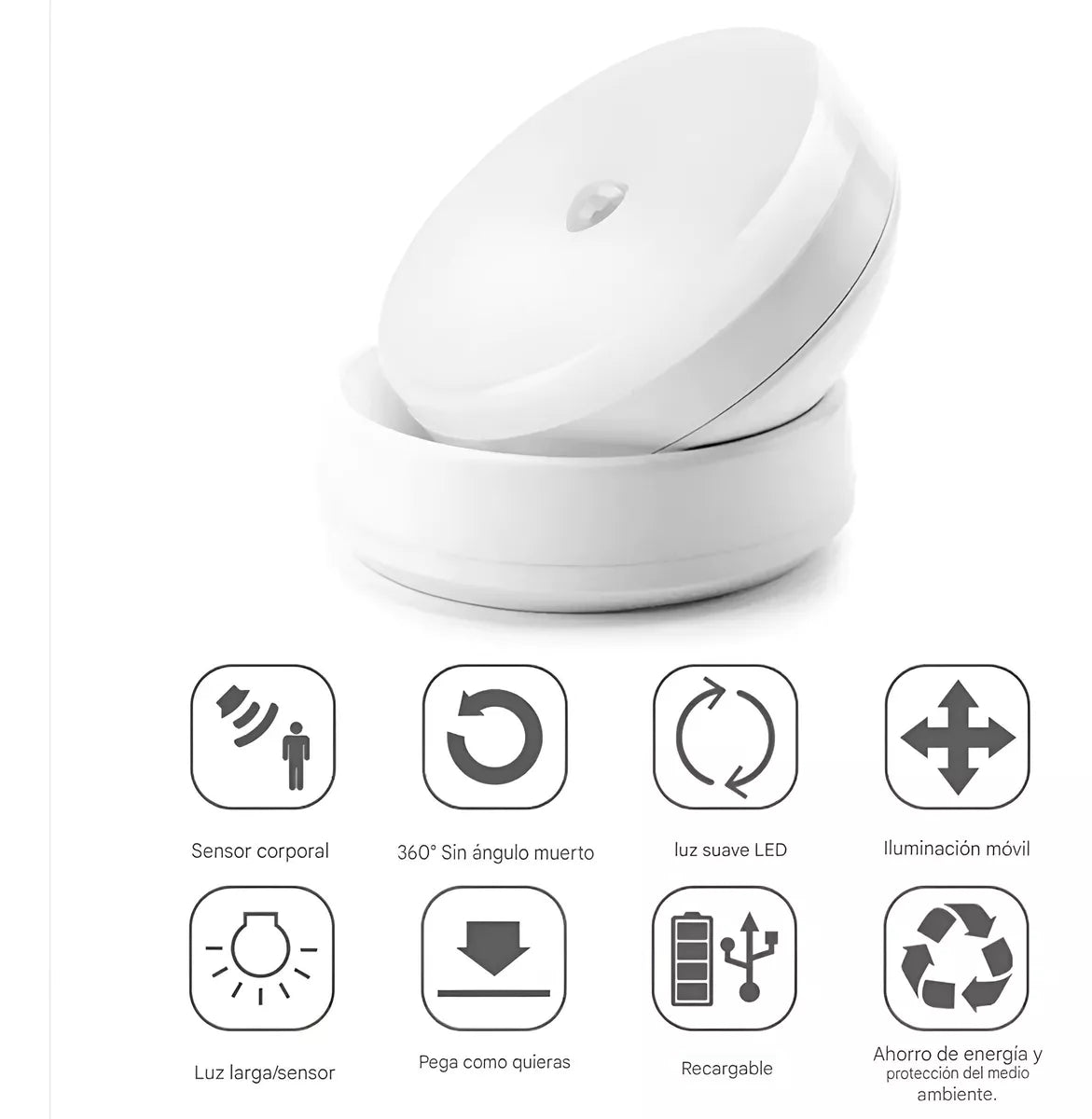 Lámpara De Escritorio O Pared Con Sensor De Movimiento 360°