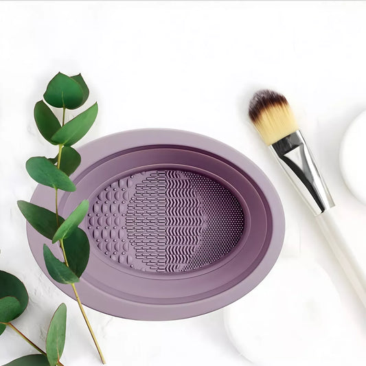 Cuenco Limpiador De Brochas De Maquillaje Silicona Plegable