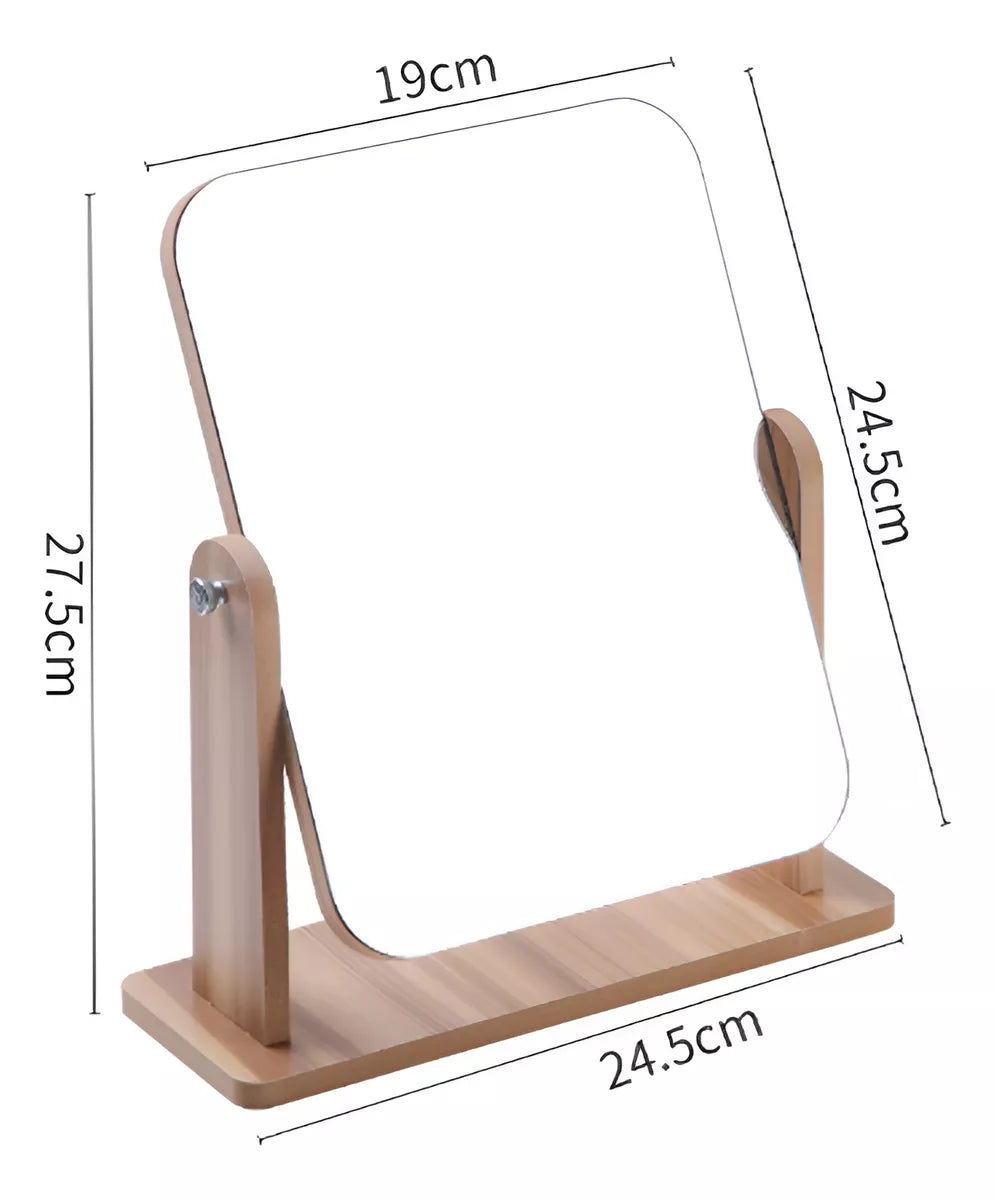 Espejo De Maquillaje Moderno Madera Mdp Grande 19x24,5cm