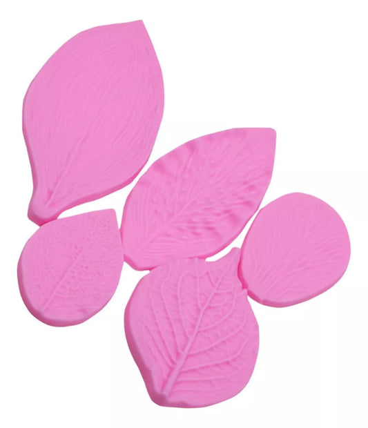 Set Molde Silicona Hojas Para Fondant Decoración De Tortas R-008
