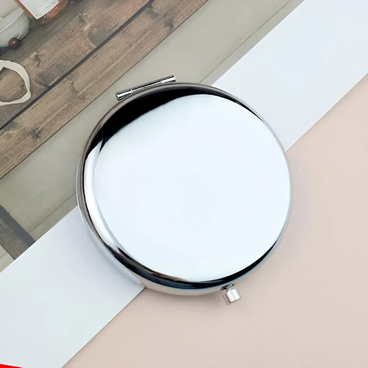 Espejo De Maquillaje De Bolsillo metal O Cartera Para Maquillaje con doble aumento FEDE ADELANTE 03