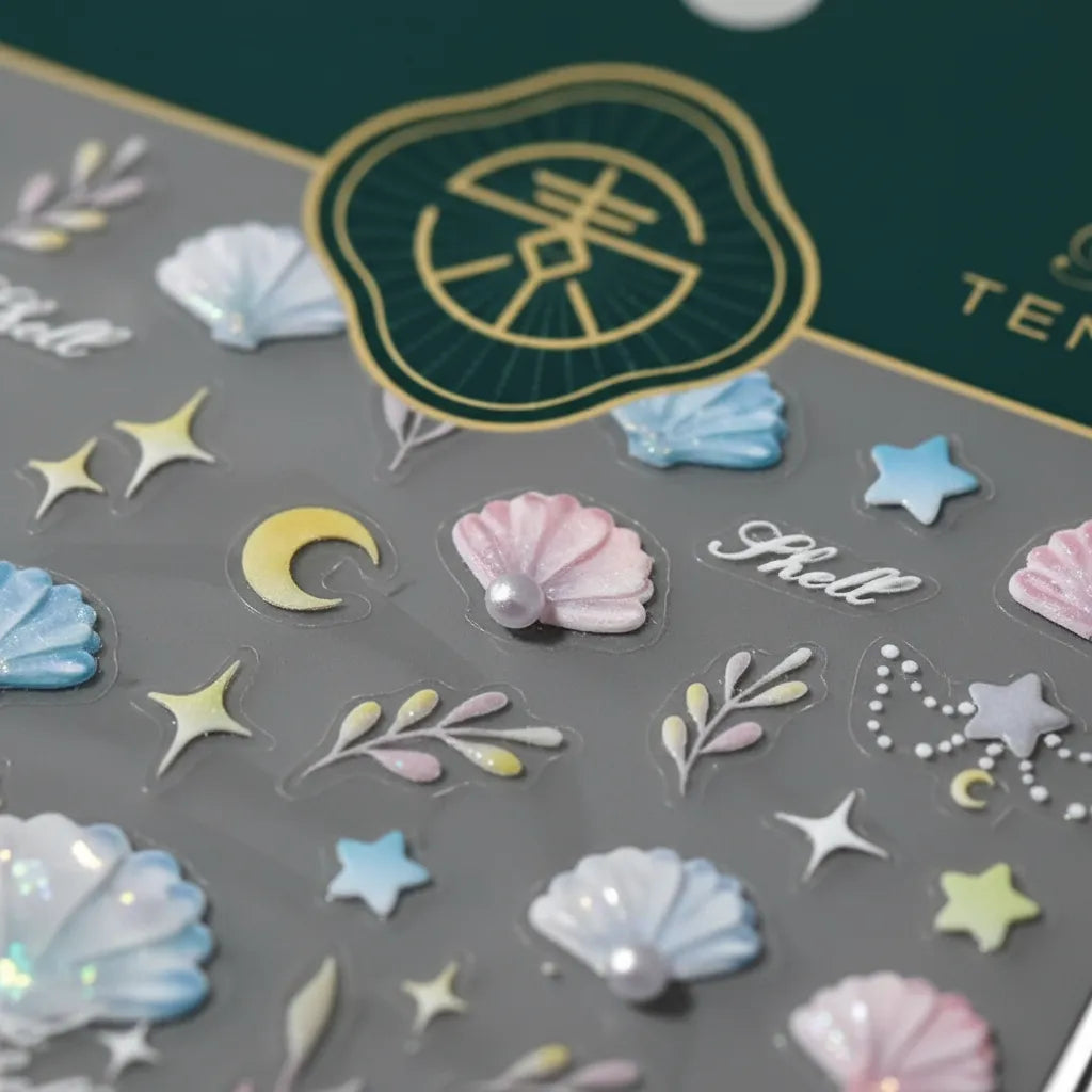 Stikers Calcamonias Para Uñas Con Relieve Estrellas Lunas FEDE-001