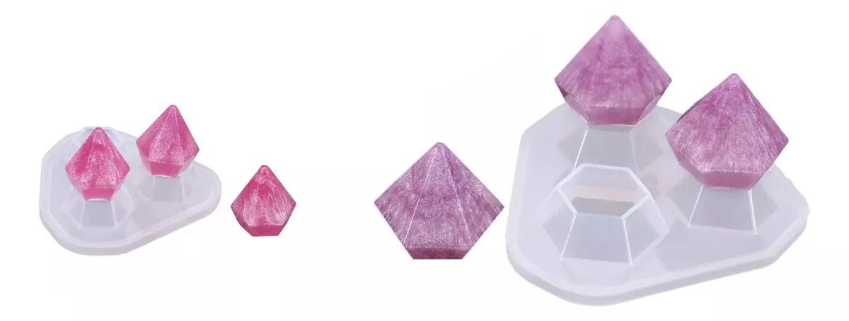 Set 2 Molde De Silicona Diamantes Para Resina Epoxi Llaveros