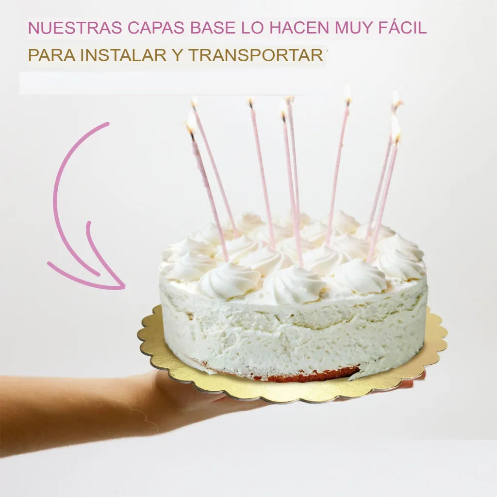 Disco Base Bandeja Para Tortas Dulce Decoración Grueso 30cm Dorado