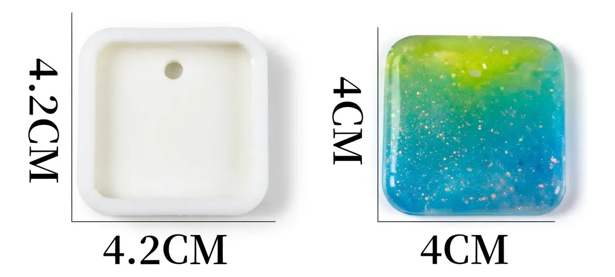 Moldes De Silicona Para Realizar Llaveros En Resina Epoxi 1u cuadrado