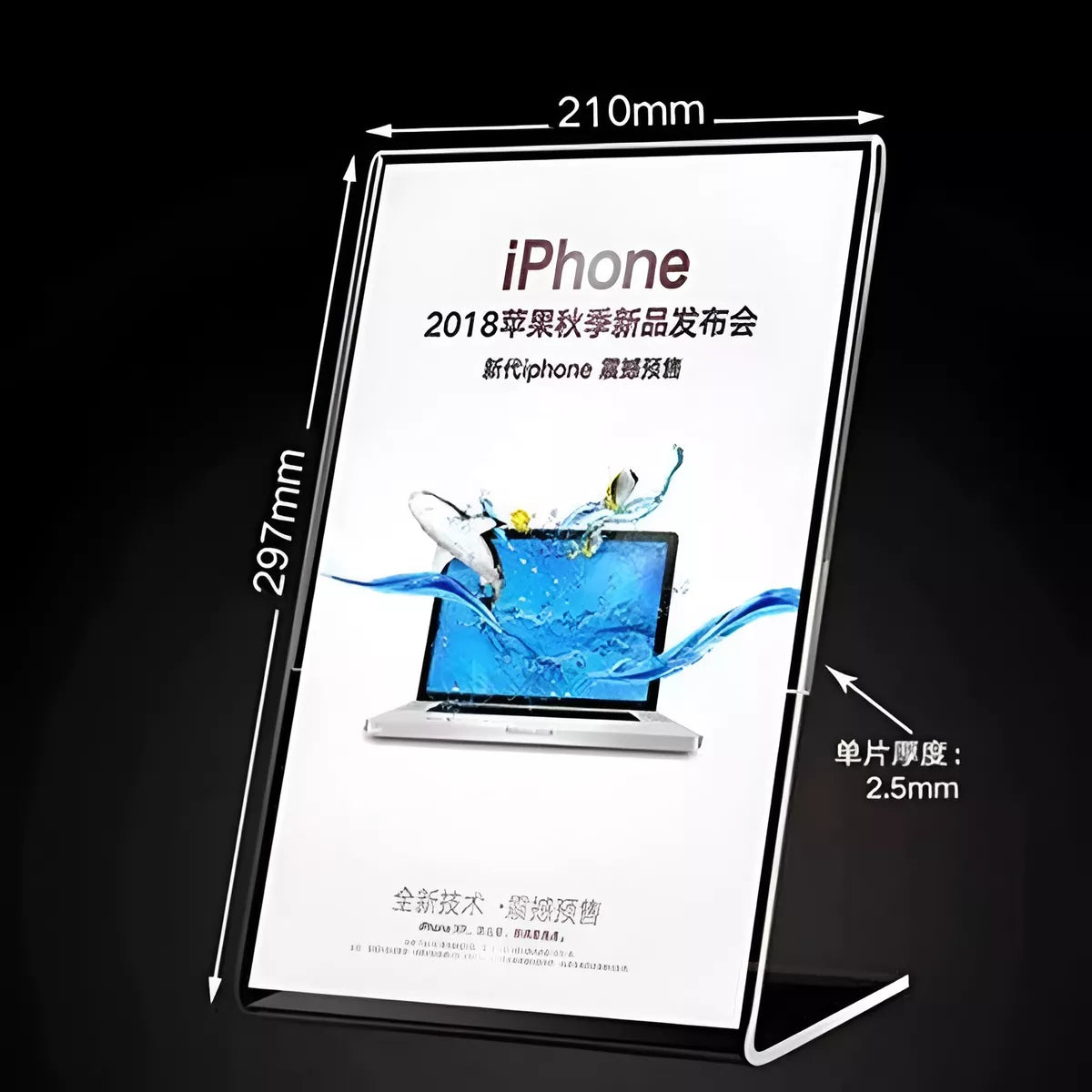 Porta Hojas A4 En Acrílico Exhibidor Mostrado