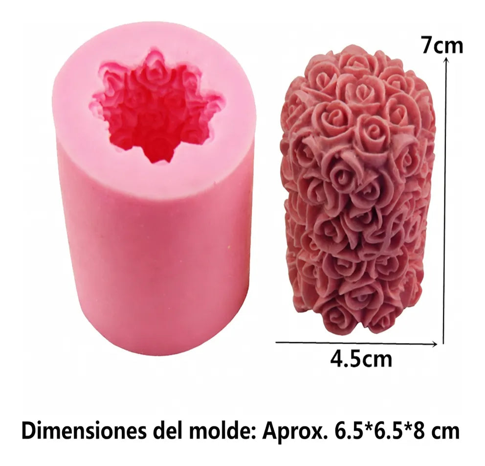 Molde Silicona Velon Forma Flores Rosas Ideal Cera De Soja