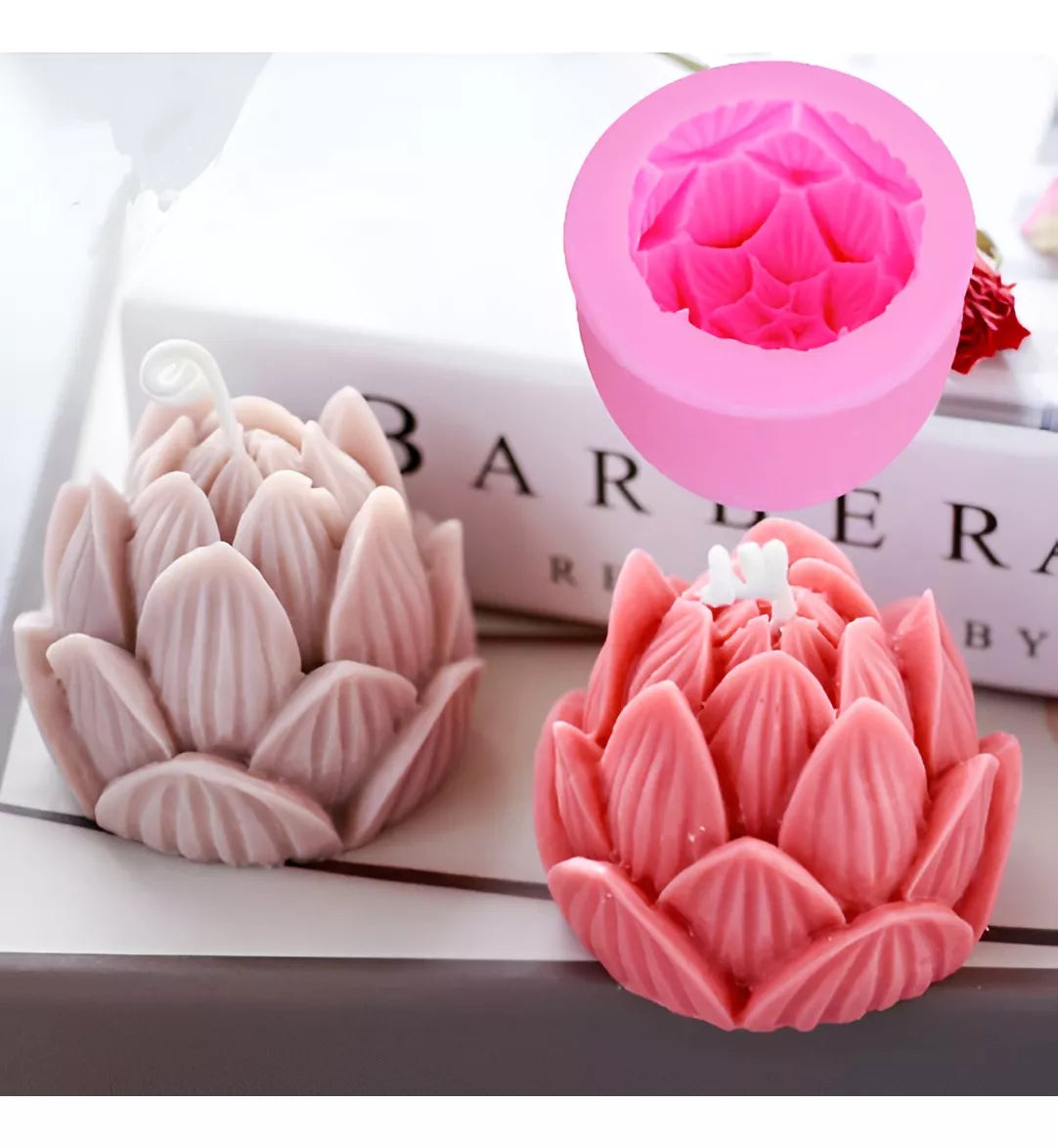 Molde Silicona Flor de lotto ideal para hacer Velas R-002