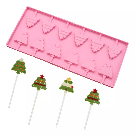 Molde Silicona Para Hacer Chupetines Pino Arbol Navidad