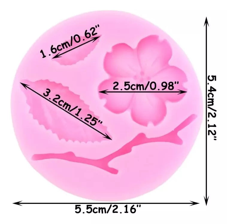 Molde De Silicona Ramas Y Flor R-052