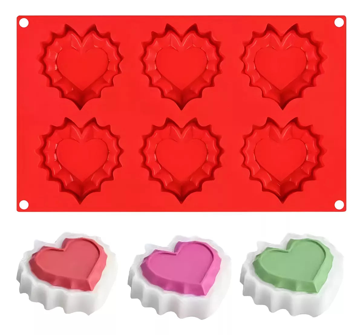 Moldes De Silicona Corazon Chocolate Reposteria Artesanias