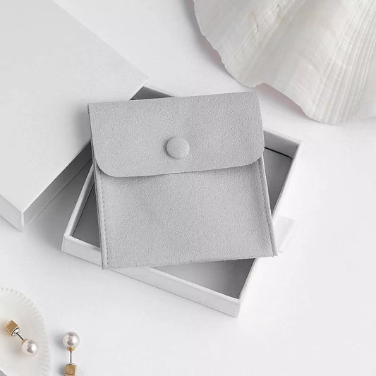 Bolsita Estuche Terciopelo Alhajas Joyeria Souvenir X10un GRIS