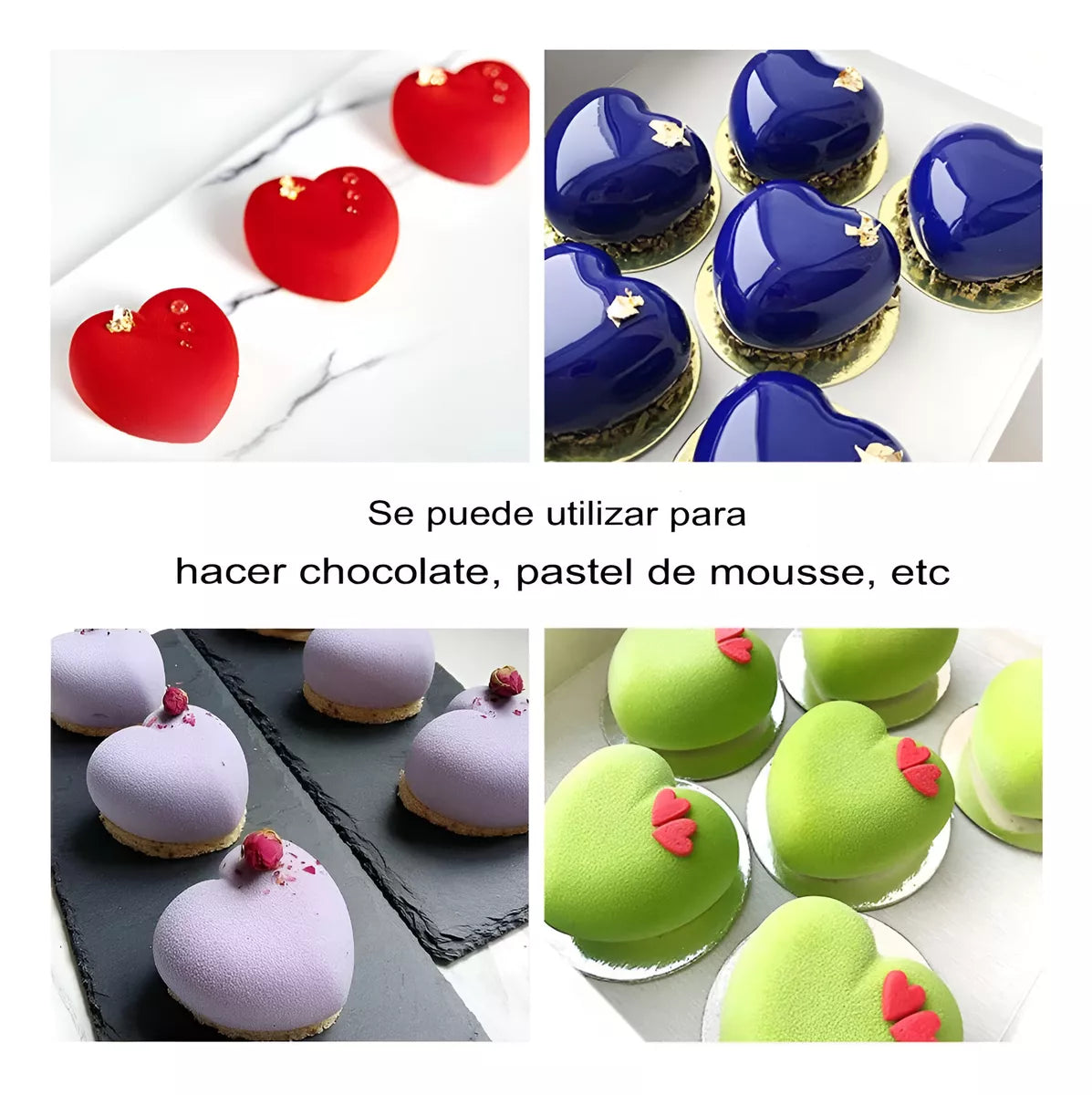 Moldes De Silicona Corazones 3d San Valentin Antiadherente
