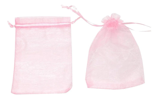 Bolsas Bolsitas De Organza Sorpresitas rosada Pack X50 7x9cm