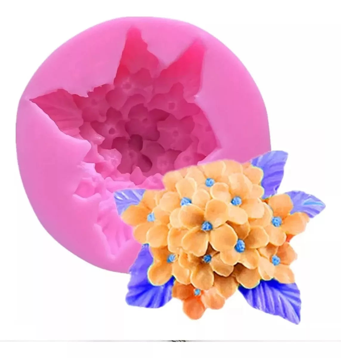 Molde De Silicona Para Fondant Con Forma Flores y hojas  SKU R-029