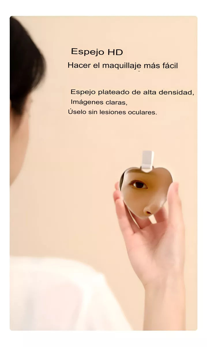 Espejo De Cartera Forma De Corazon Maquillaje Con Estuche