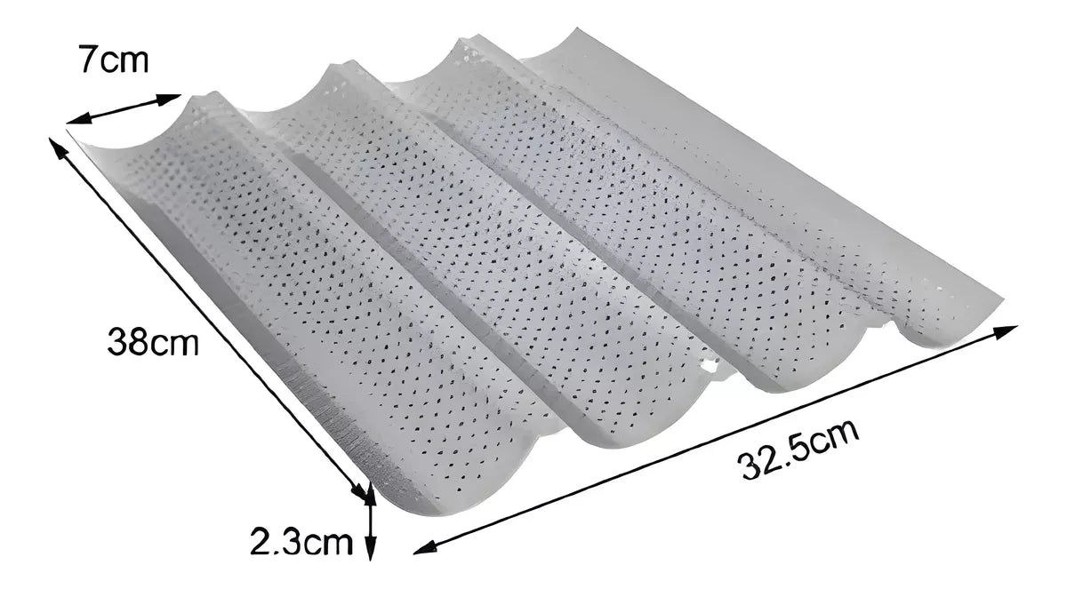 Molde Bandeja Pan Baguette Tejas Pan Francés Casero 38 X 33