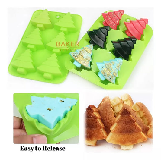 Molde Silicona Arbolitos De Navidad