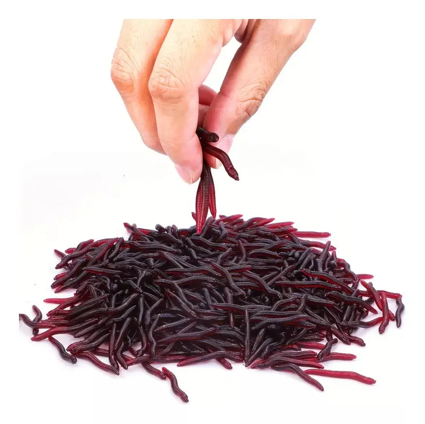 Lombriz Falsa Señuelo De Pesca 4cm Ecologica X100un Carnada o broma Chasco