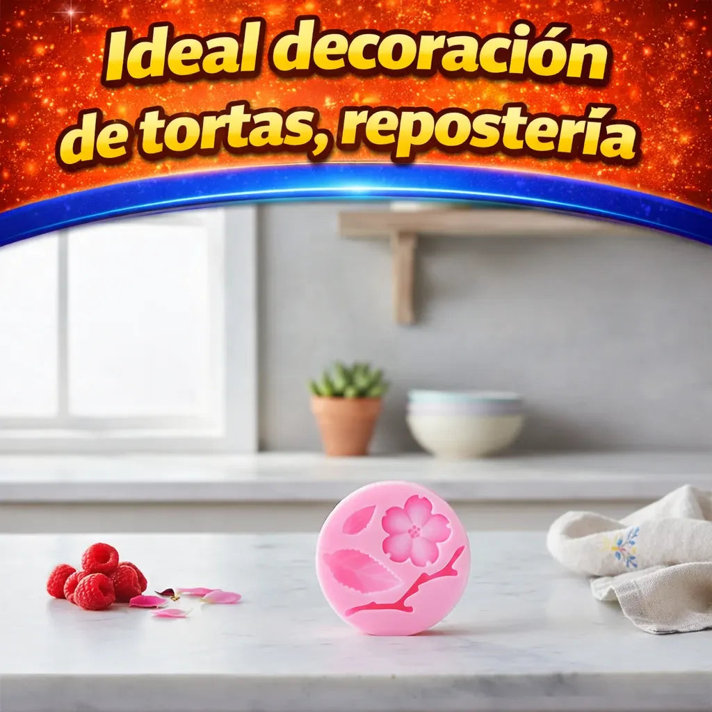 Molde De Silicona Ramas Y Flor R-030