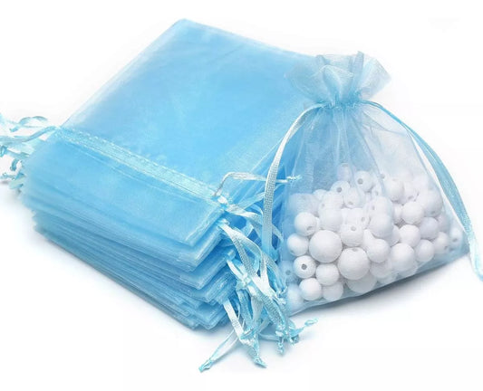 Bolsita Organza Celeste 10x15 Cm 50 Unidades