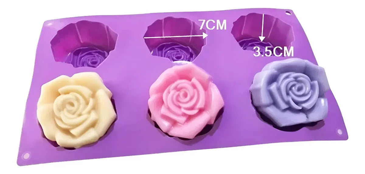 Molde De Silicona Flor Grande Antiadherente Decoración