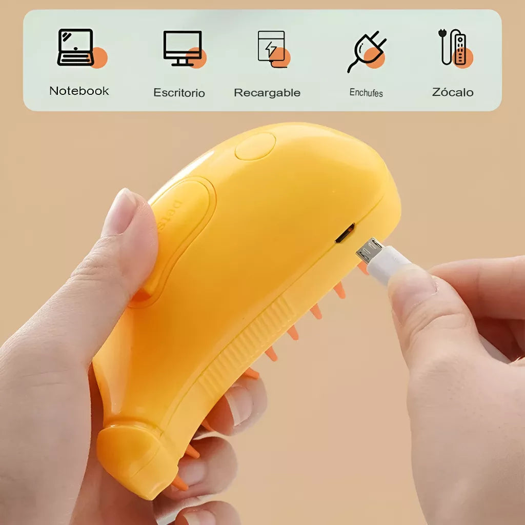 Peine Cepillo A Vapor Usb Masaje Para Mascotas Gato Perro
