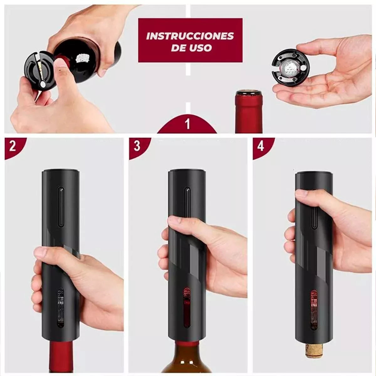 Sacacorchos Eléctrico Abridor Vinos electrico con accsesorios
