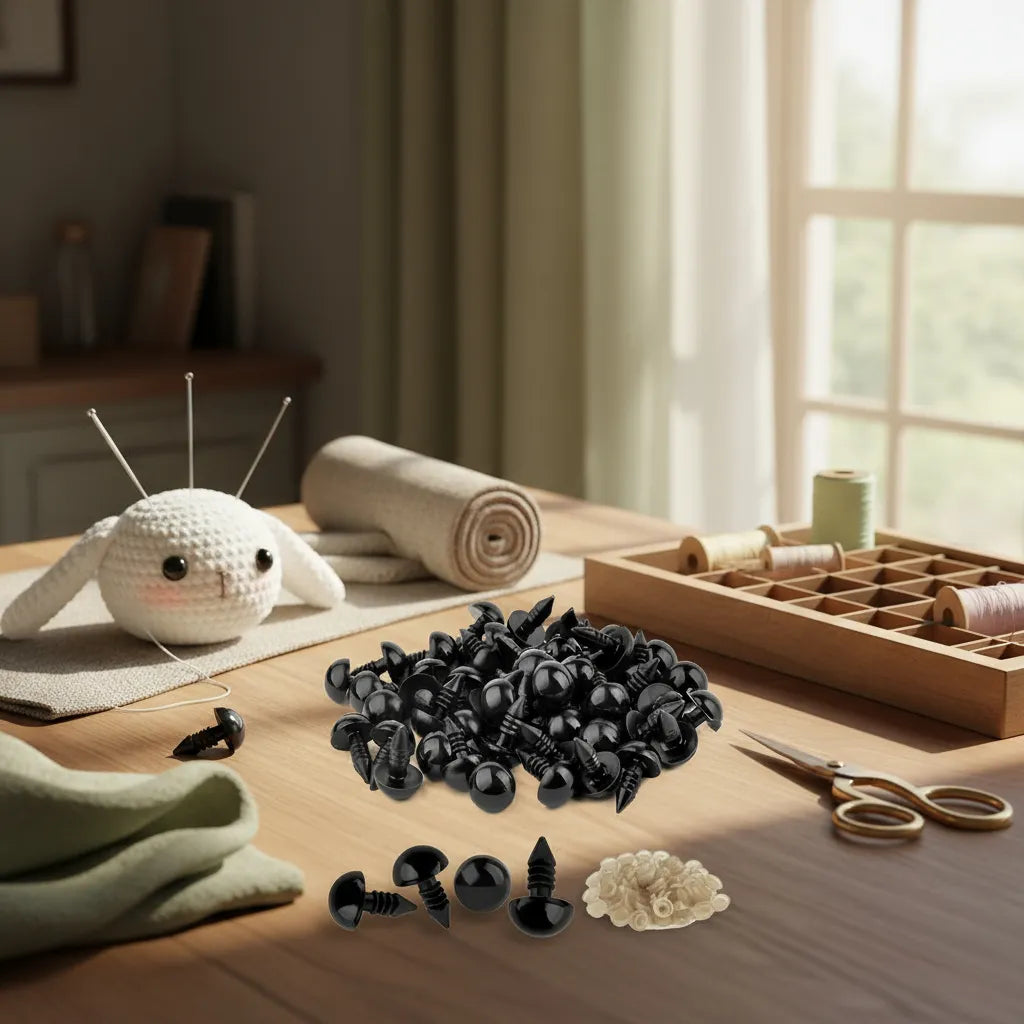 Ojos Para Muñecos Amigurumi 12 Mm Negro Crochet X100un