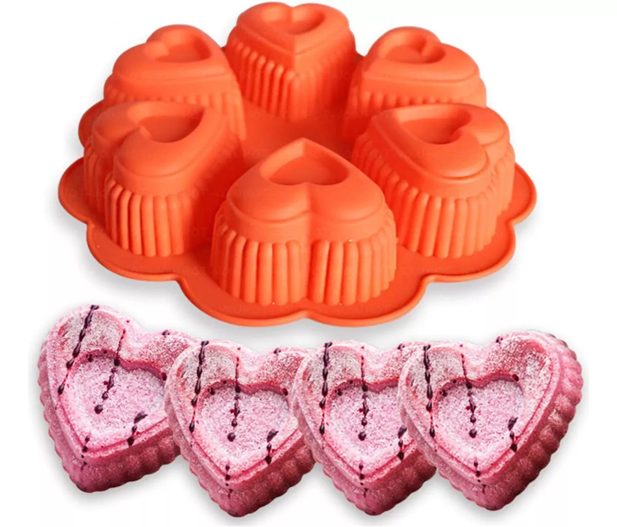 Molde Silicona Para Tortas Jabones Gelatina Bomones Corazon