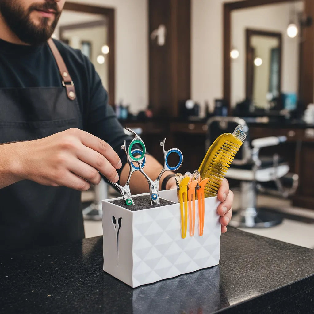 Organizador De Tijeras Peines Filos Y Navajas Para Barbero fede adelante 17