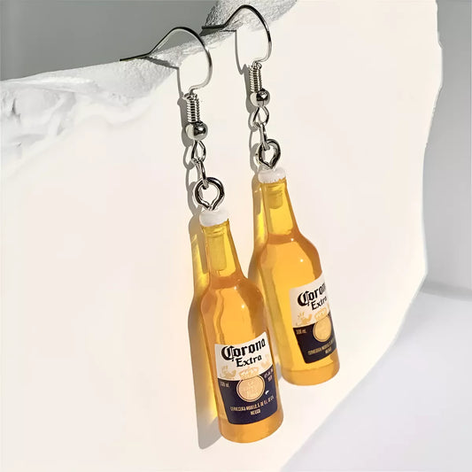 Set X2 Caravanas Forma De Botella De Cerveza Corona
