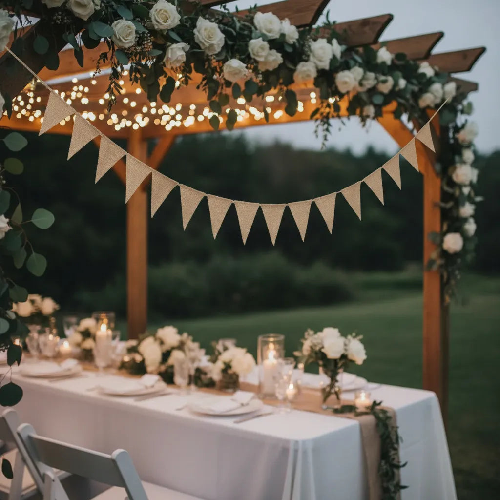 Banderin Arpillera Casamientos Eventos Bodas