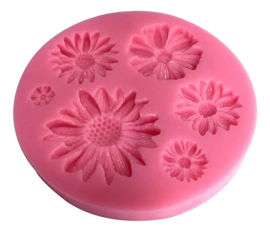 Molde De Silicona Flores Varias Decoracion Torta Fondant SKU R-028