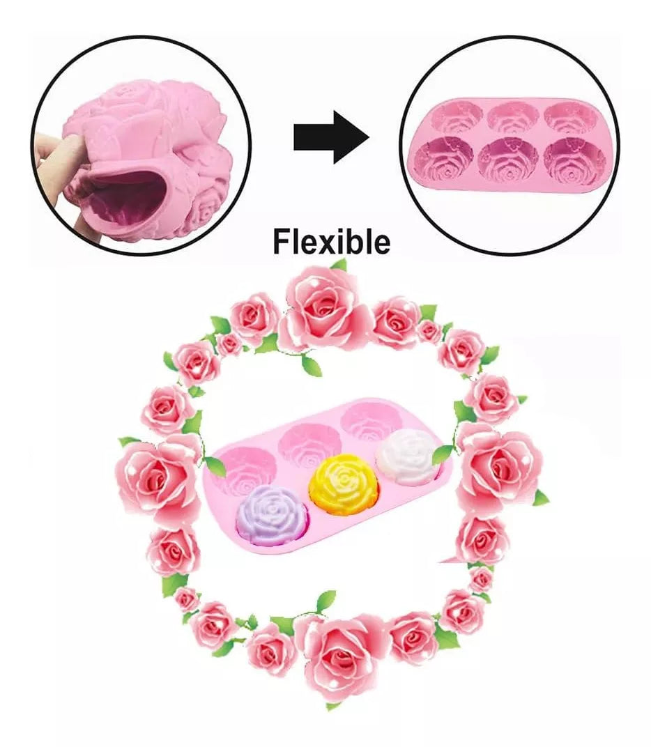 Molde De Silicona Flor Grande Antiadherente Decoración