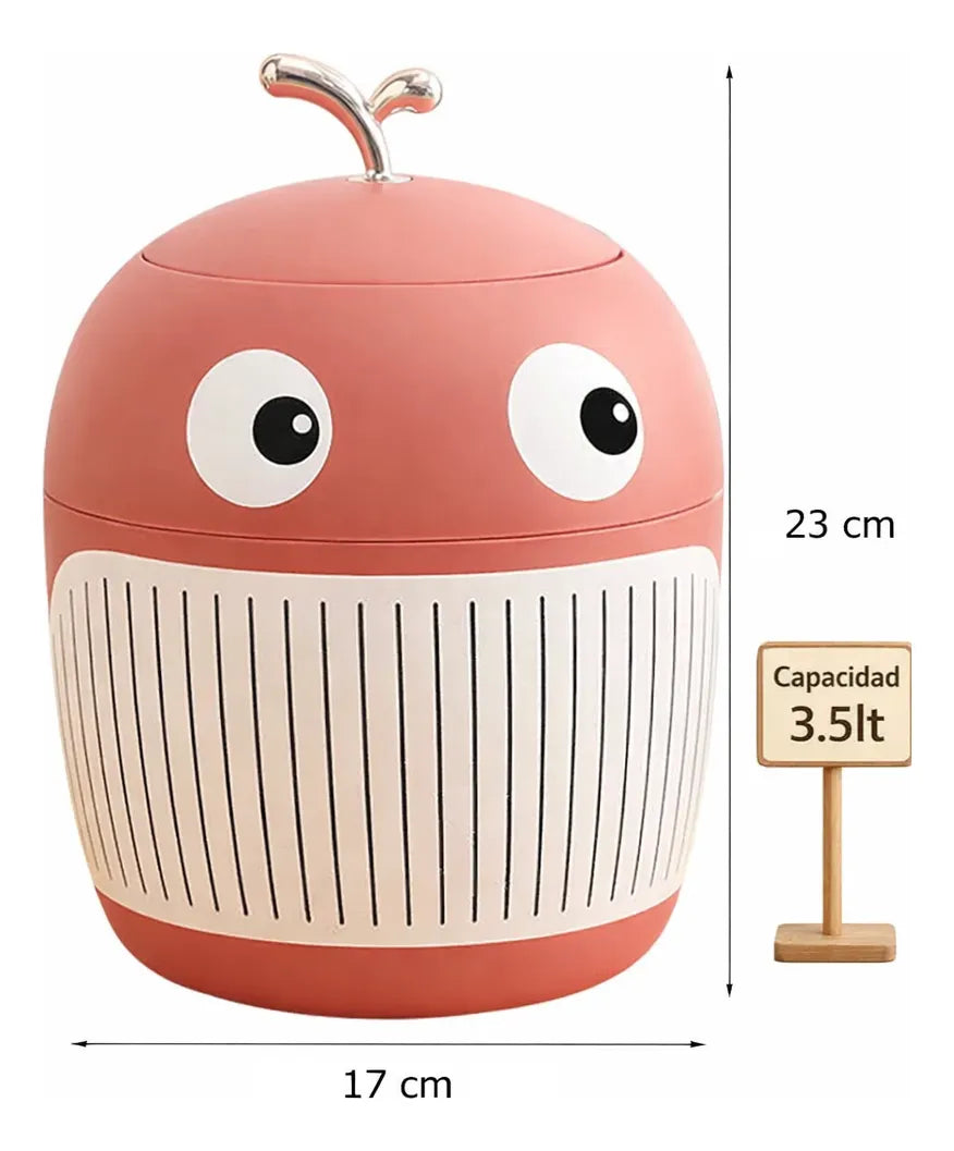 Papelera De Escritorio Con Ojos Muñeco 3.5l Multifunción