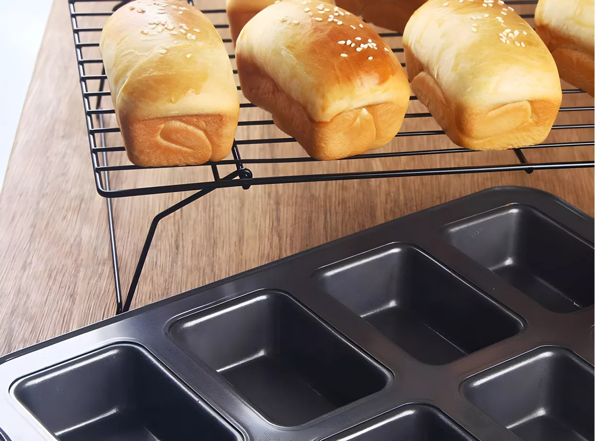 Molde Para Mini Panes O Mini Budín En Acero 8 Unidades