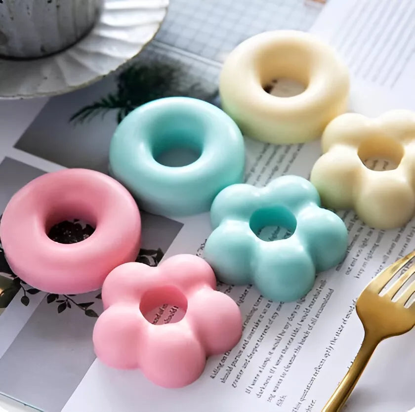 Molde Silicona Para hacer Donas 6 Cavidades Antiadherente formas divertidas