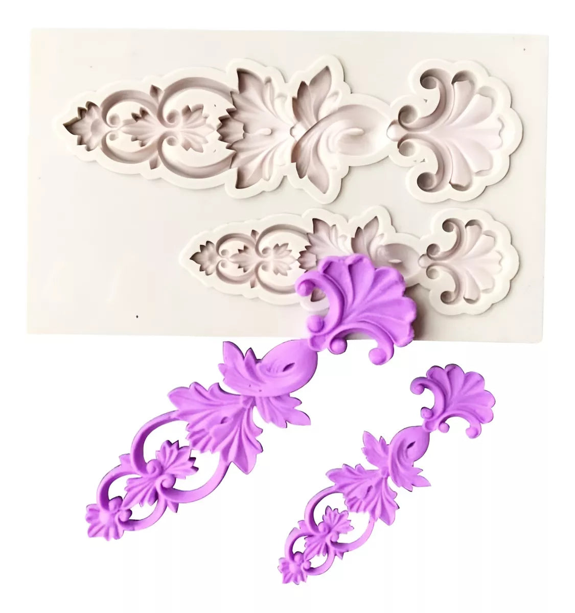 Moldes De Silicona Barroco Para Fondant R-059