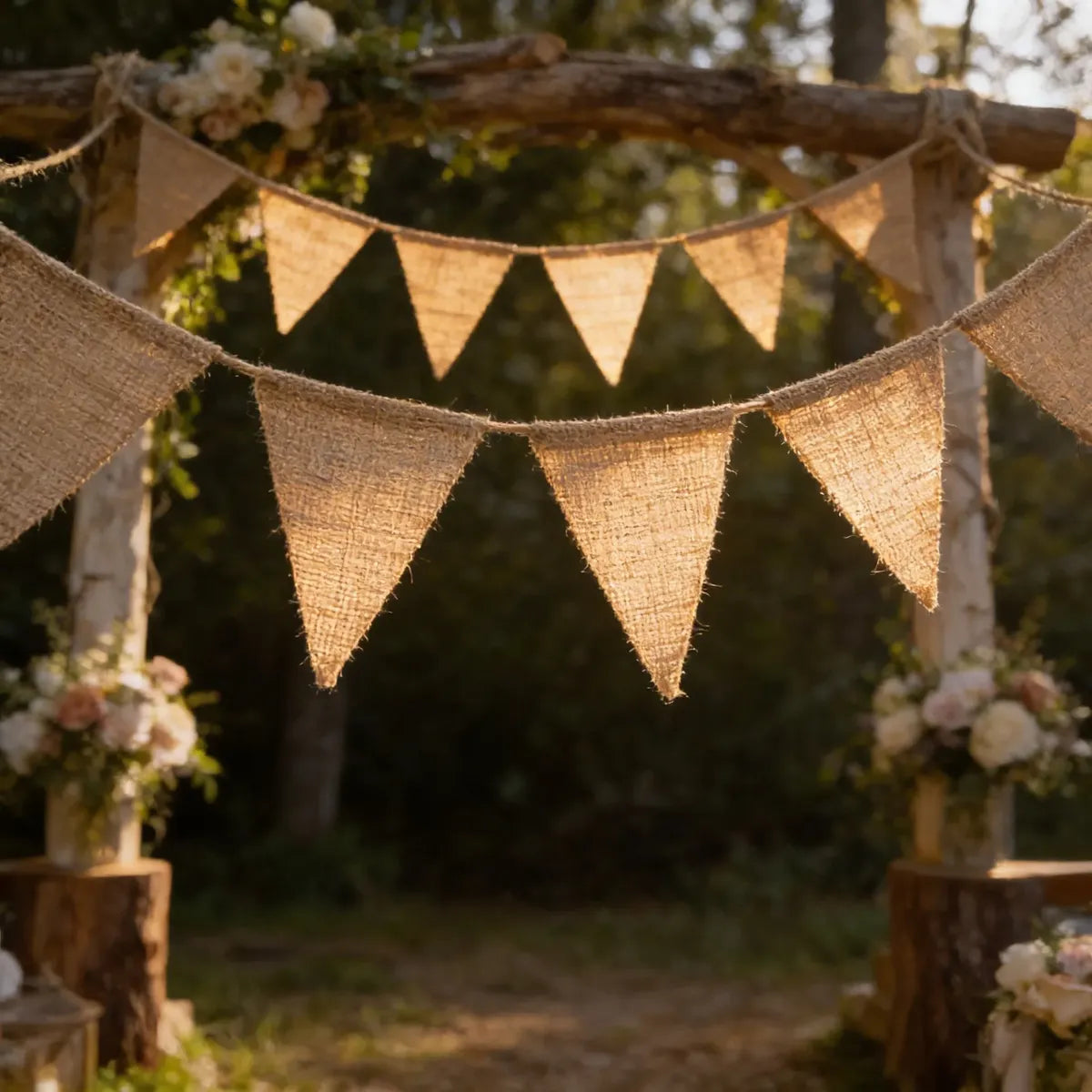 Banderin Arpillera Casamientos Eventos Bodas