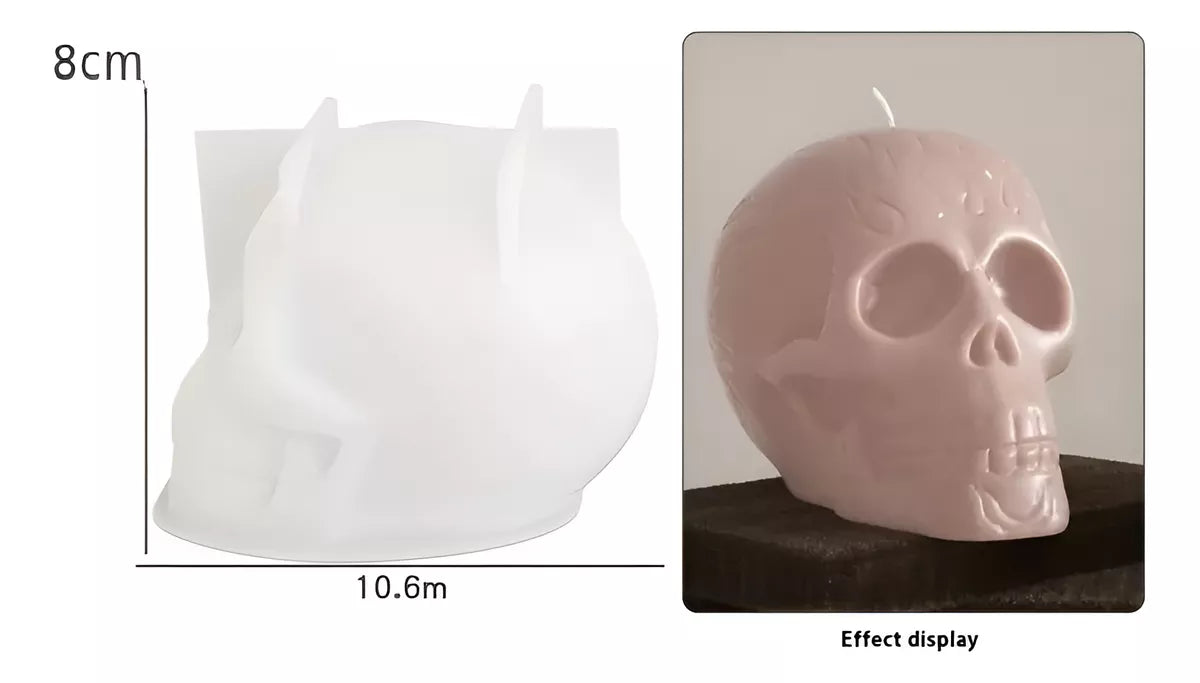 Molde De Calavera Ideal Velas Soja Halloween Decoracion Yeso