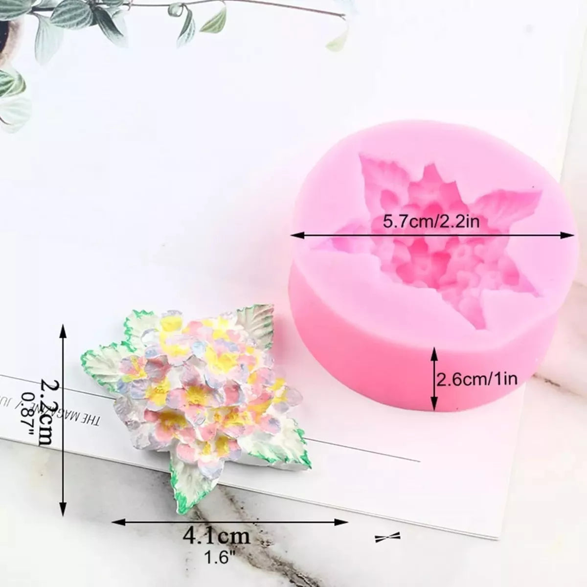 Molde De Silicona Para Fondant Con Forma Flores y hojas  SKU R-029