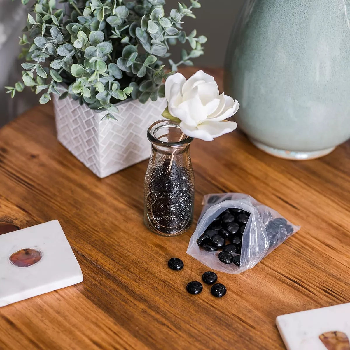 Gemas De Vidrio Para Decorar Decoracion Centros De Mesa 500g NEGRAS