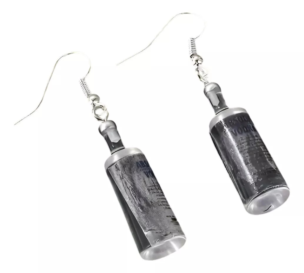 Set X2 Caravanas Forma De Botella Vodka Absolut Vodka