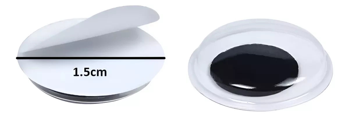 Ojos Moviles Con Autoadhesivo Ideal Muñecos X100un 1.5cm